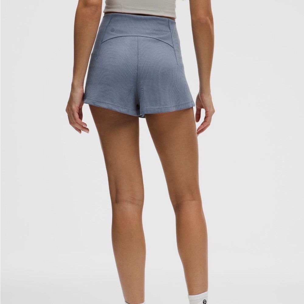 Lululemon Ribbed Softstreme High-Rise Short Utility Blue - Picture 5 of 6